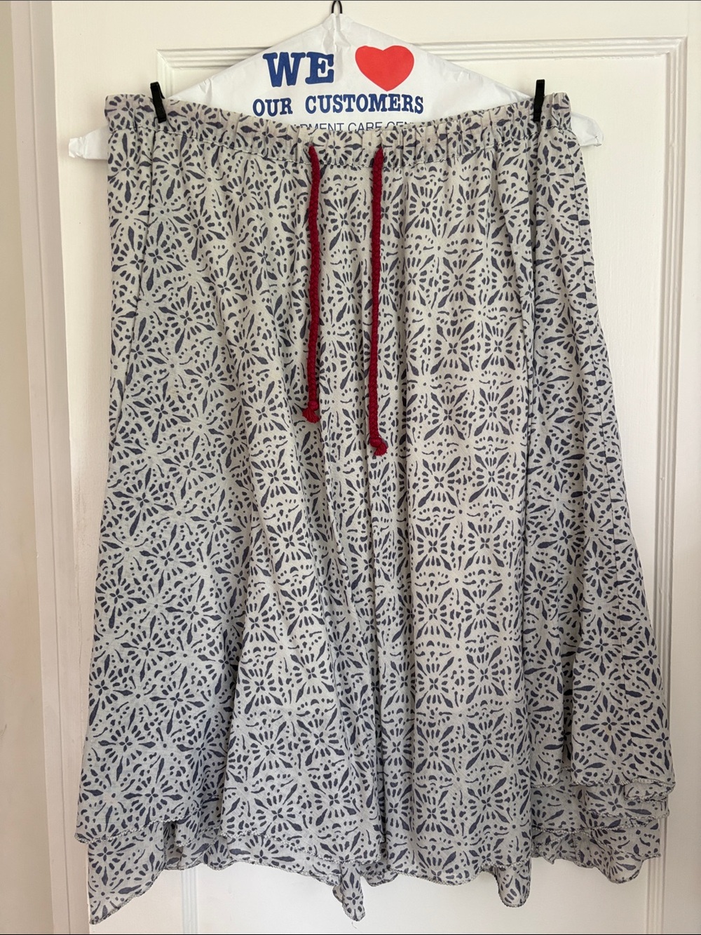 Garnet Hill Cotton print lined skirt, Sz. S.